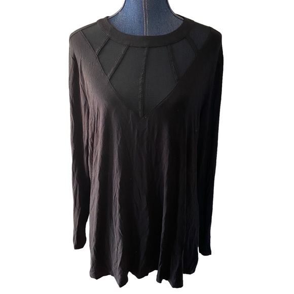 TORRID black long sleeve sheer cutout top - Picture 1 of 4